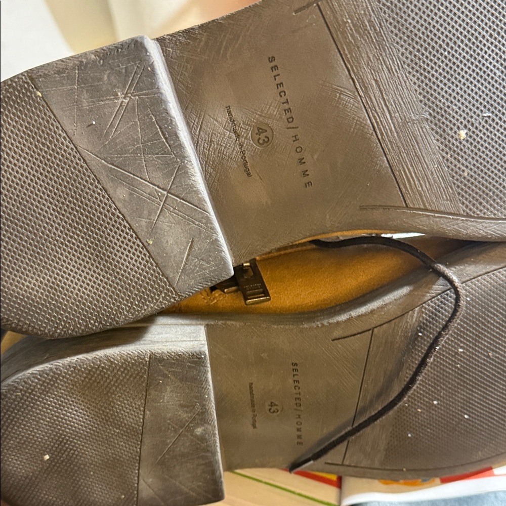 Tan Suede Lace-Up Boots handmade in Portugal - Picture 3 of 12